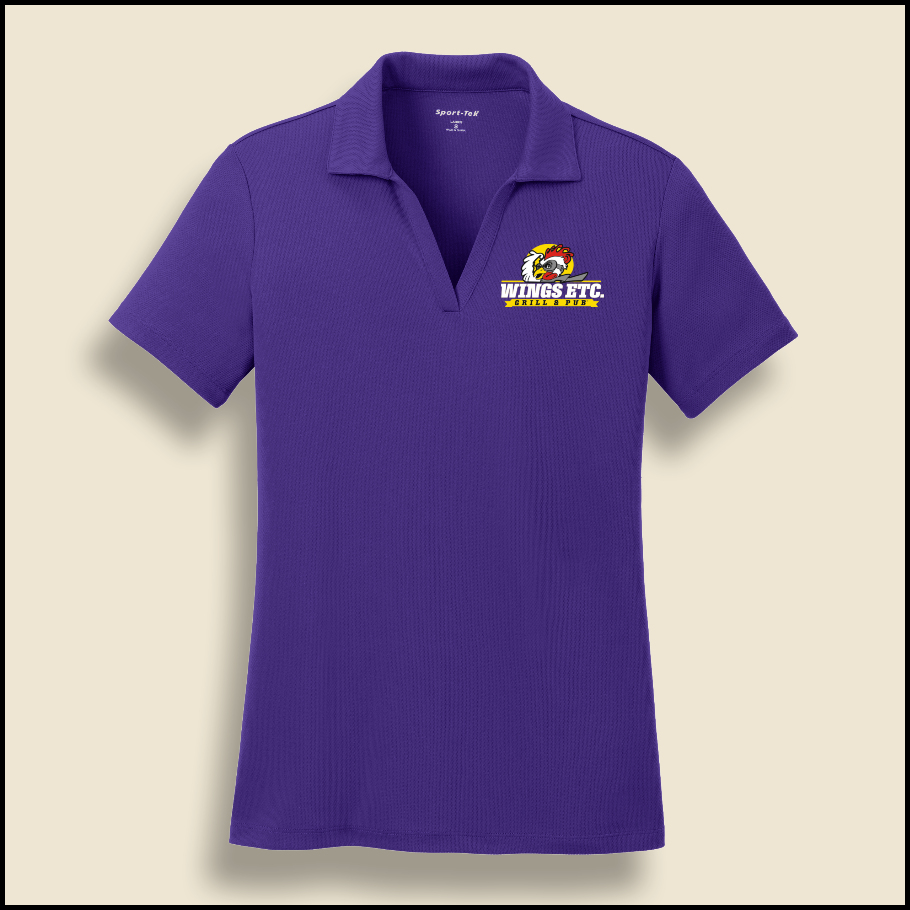 Purple Ladies Wings Etc. 100% Poly/Mesh Sport Shirt - NEW